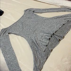 Grey faerie fairy pheasant top. Medieval style.